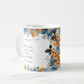 ネイビーとラストカラーの花嫁から義母へのギフト コーヒーマグカップ (正面左)