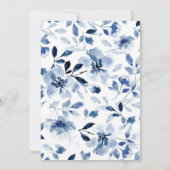 ネイビーと埃っぽいブルーボーイフローラベビーシャワー 招待状 (裏面)