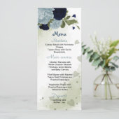 ネイビーと埃っぽい青い花の緑結婚色のメニュー メニュー (スタンド正面)