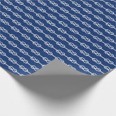 ネイビーと白の航海のロープパターン ラッピングペーパー (角)