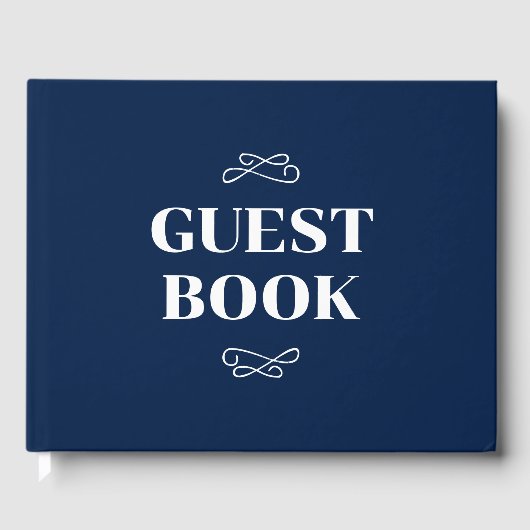 ネイビーと白の豪華な結婚式 ゲストブック (正面)