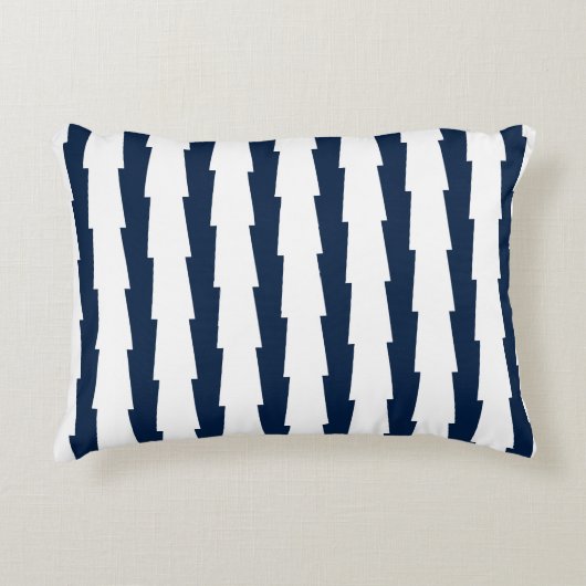 ネイビーと白ストライプの色 アクセントクッション (正面)