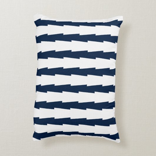 ネイビーと白ストライプの色 アクセントクッション (裏面(縦))