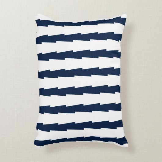 ネイビーと白ストライプの色 アクセントクッション (正面(垂直))