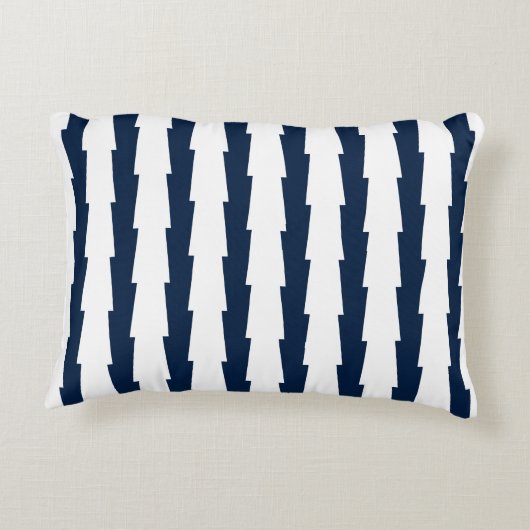 ネイビーと白ストライプの色 アクセントクッション (裏面)