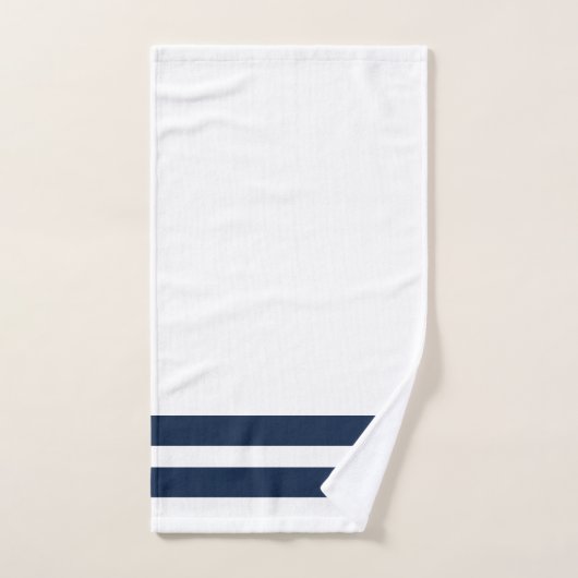 ネイビーと白航海の浴用タオルといかり バスタオルセット (ハンドタオル)