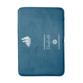 ネイビーと白航海の浴用マット バスマット (正面縦)