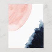 ネイビーと赤面の水の色の幾何学的な結婚式の招待 チラシ (裏面)