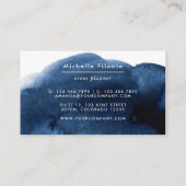 ネイビーと赤面の水彩名刺 名刺 (裏面)