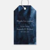 ネイビーと赤面の水彩幾何学模様結婚の ギフトタグ (裏面)