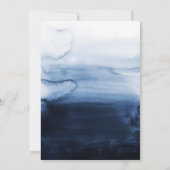 ネイビーと赤面の水彩幾何学模様結婚の セーブザデート (裏面)