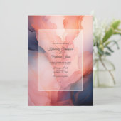 ネイビーと赤面イン結婚クス 招待状 (スタンド正面)