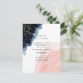 ネイビーと赤面ウォーター結婚カラーズゲスト詳細 エンクロージャーカード (スタンド正面)