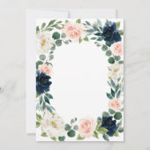 ネイビーと赤面ピンクウォーターカラー婚約パーティ 招待状 (裏面)