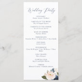 ネイビーと赤面ピンク結婚式 プログラム (裏面)