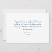 ネイビーと赤面フローラリースハッピーウェディングデー カード (裏面)