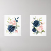 ネイビーと赤面水彩花、女の子子供部屋 (正面)