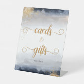 ネイビーと金ゴールドありがとうサイン 台座サイン (正面)