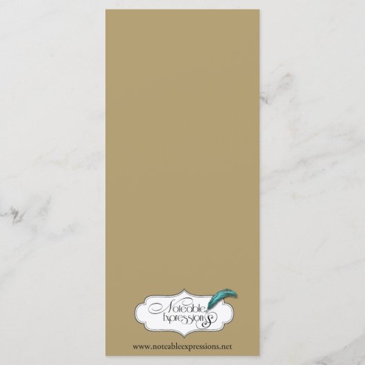 ネイビーと金ゴールドの仮装結婚のメニュー メニュー (裏面)