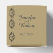 ネイビーと金ゴールドの仮装結婚式の引き出物ボックス フェイバーボックス (上部)