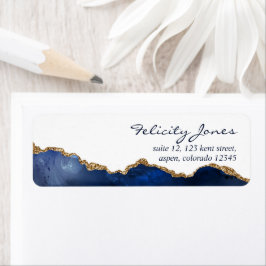 ネイビーと金ゴールドの大切石積みラベル ラベル