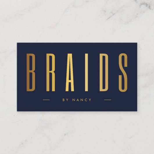 ネイビーと金ゴールドの組み合わせQRコードとロゴ 名刺 (正面)