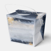 ネイビーと金ゴールドの赤ちゃんシャワーのお願いボックス フェイバーボックス (裏面サイド)