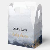 ネイビーと金ゴールドの赤ちゃんシャワーのお願いボックス フェイバーボックス (オープン)