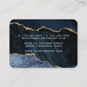 ネイビーと金ゴールドアゲート大切ストーン 名刺 (裏面)