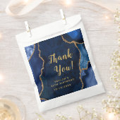 ネイビーと金ゴールドアゲート誕生日ありがとう フェイバーバッグ (クリップ留めされた状態)