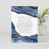 ネイビーと金ゴールドアゲ結婚ートの減らゲストリスト 案内状 (スタンド正面)