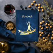 ネイビーと金ゴールドイタリアンワインブライダルシャワー 箔招待状