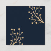 ネイビーと金ゴールドエレガントなウェディングRSVPエンクロージャカード エンクロージャーカード (裏面)