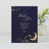 ネイビーと金ゴールドザスターズの下のキンセニェラ写真 サンキューカード (スタンド正面)