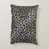 ネイビーと金ゴールドチータープリント アクセントクッション (裏面(縦))