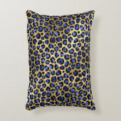 ネイビーと金ゴールドチータープリント アクセントクッション (正面(垂直))