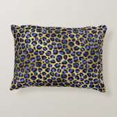 ネイビーと金ゴールドチータープリント アクセントクッション (裏面)