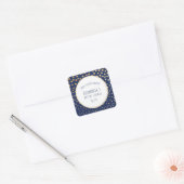 ネイビーと金ゴールドブライダルシャワーの好意シール スクエアシール (封筒)