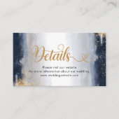 ネイビーと金ゴールドベイビーシャワー詳細カード エンクロージャーカード (正面)