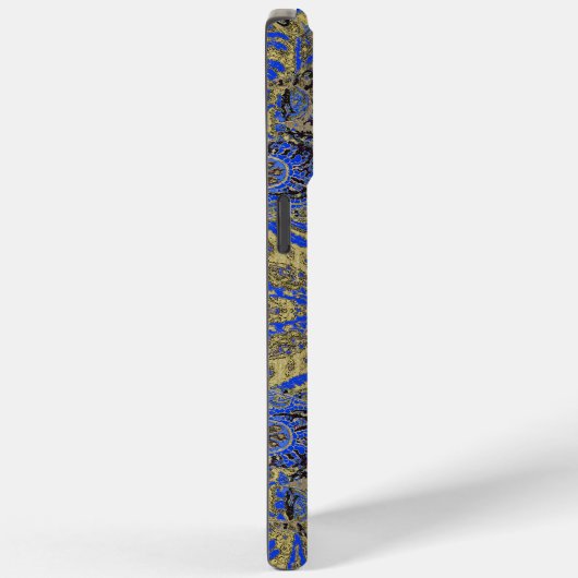 ネイビーと金ゴールドペイズリーピーコック Case-Mate iPhoneケース (裏面 / 右)