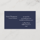 ネイビーと金ゴールドモノグラムの名刺 名刺 (裏面)