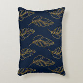 ネイビーと金ゴールドリーフアクセント枕 アクセントクッション (正面(垂直))
