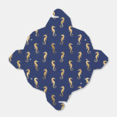 ネイビーと金ゴールドヴィンテージ航海のシーホース フェイバーボックス (折り畳みなし)