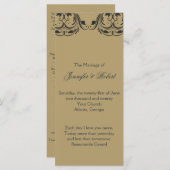 ネイビーと金ゴールド仮装結婚式 プログラム (正面/裏面)