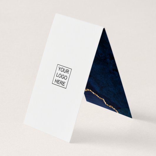 ネイビーと金ゴールド大切アゲート石名刺 名刺 (裏面)