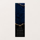 ネイビーと金ゴールド大切アゲート石名刺 名刺 (内部フラット)