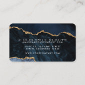 ネイビーと金ゴールド大切アゲート石名刺 名刺 (裏面)