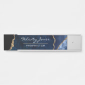 ネイビーと金ゴールド大切ゲート石扉の看板 サインプレート (正面)