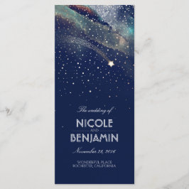 ネイビーと金ゴールド射撃、 発砲スターナイト結婚式 プログラム