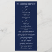 ネイビーと金ゴールド射撃、 発砲スターナイト結婚式 プログラム (裏面)